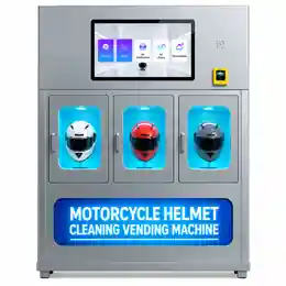 Front view of the silver HC Series 3 motorcycle helmet cleaning machine